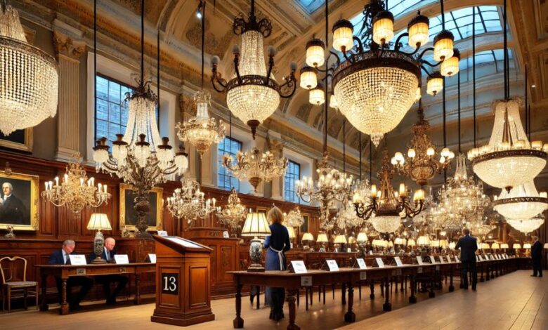 Auction Houses Specialising in Vintage Chandeliers Near 90804