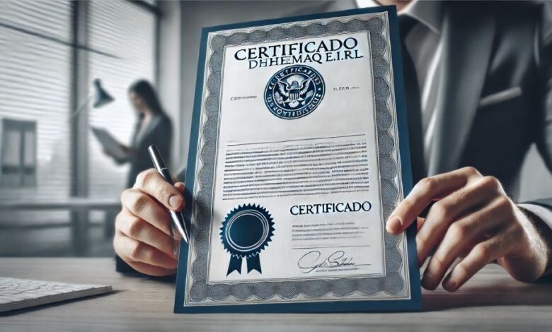 Certificado Dheemaq E.I.R.L