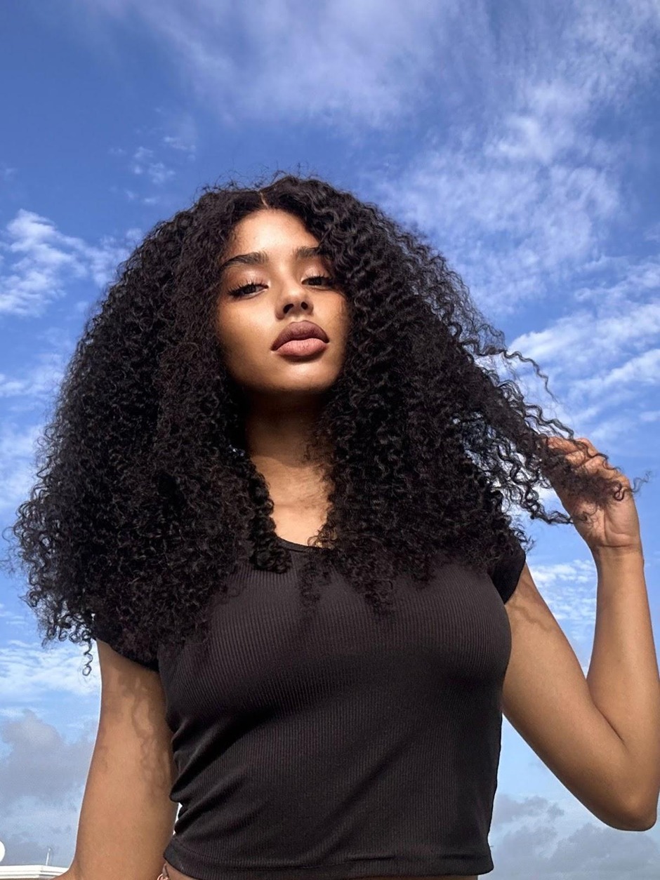 Afro curls lace front wig